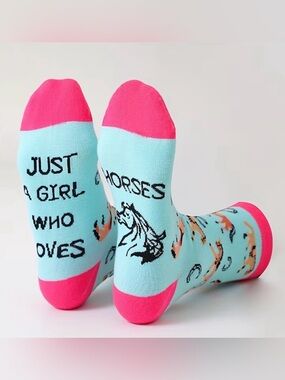 Western Socks Cowgirl Socks 'Just A Girl Who Loves Horses' Socks Horse Socks